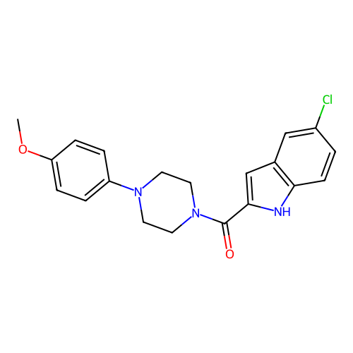 (5-chloro-1H-indol-2-yl)(4-(4-methoxyphenyl)piperazin-1-yl)methanone structure