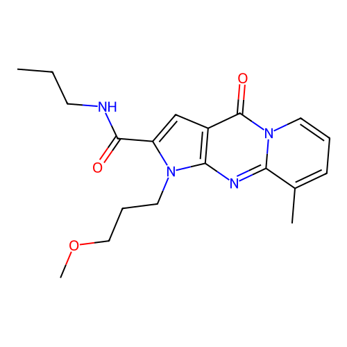 1-(3-methoxypropyl)-9-methyl-4-oxo-N-propyl-1,4-dihydropyrido[1,2-a]pyrrolo[2,3-d]pyrimidine-2-carboxamide structure