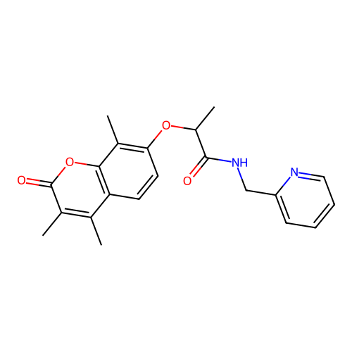 N-(pyridin-2-ylmethyl)-2-((3,4,8-trimethyl-2-oxo-2H-chromen-7-yl)oxy)propanamide structure