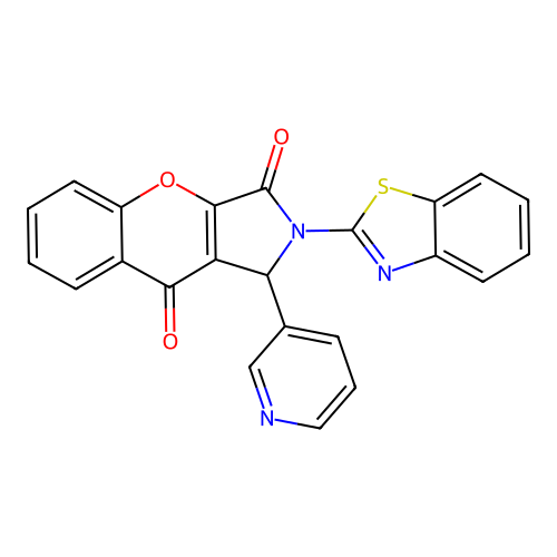 2-(1,3-benzothiazol-2-yl)-1-(pyridin-3-yl)-1,2-dihydrochromeno[2,3-c]pyrrole-3,9-dione structure