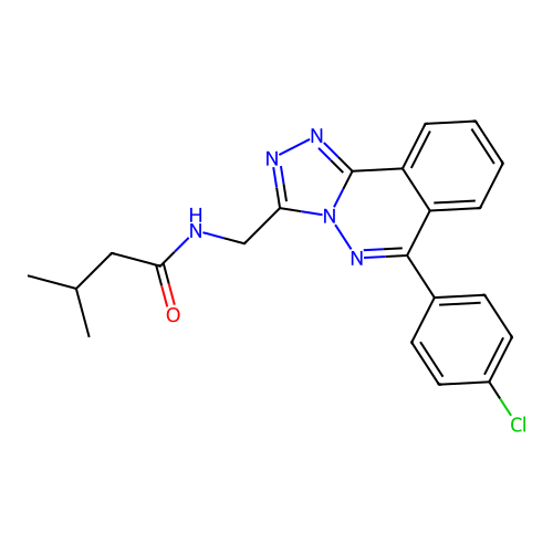 N-((6-(4-chlorophenyl)-[1,2,4]triazolo[3,4-a]phthalazin-3-yl)methyl)-3-methylbutanamide structure