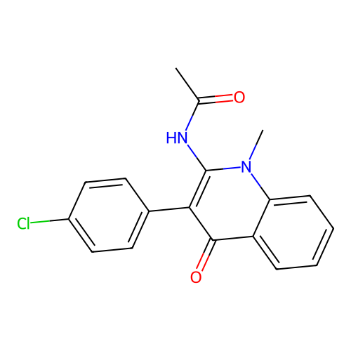 N-[3-(4-chlorophenyl)-1-methyl-4-oxoquinolin-2-yl]acetamide structure