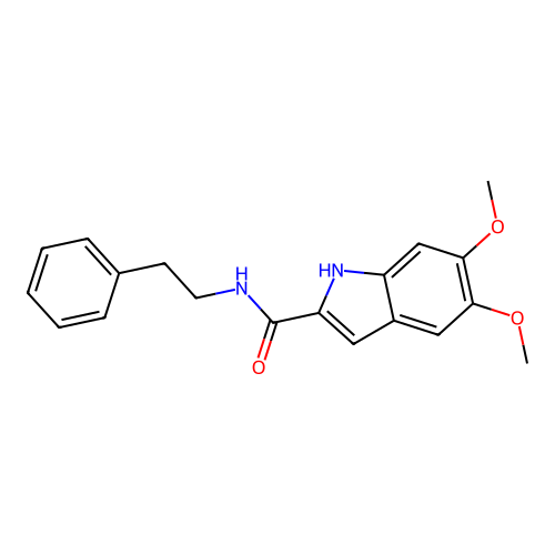 5,6-dimethoxy-N-(2-phenylethyl)-1H-indole-2-carboxamide structure