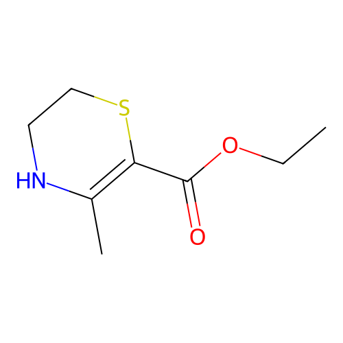 Ethyl 3,4-dihydro-5-methyl-2H-1,4-thiazine-6-carboxylate structure