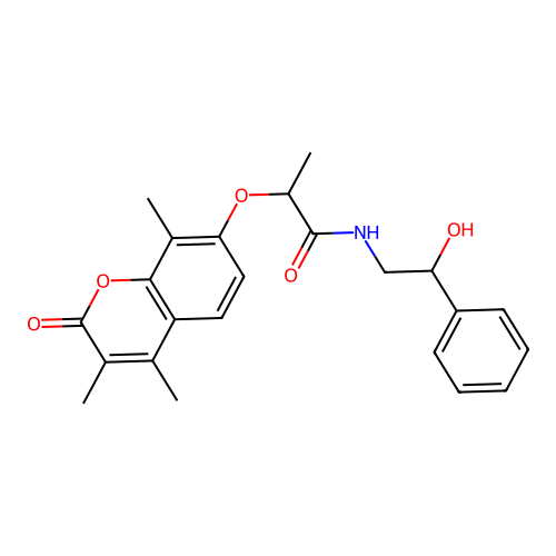 N-(2-hydroxy-2-phenylethyl)-2-((3,4,8-trimethyl-2-oxo-2H-chromen-7-yl)oxy)propanamide structure