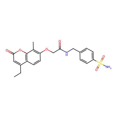 2-((4-ethyl-8-methyl-2-oxo-2H-chromen-7-yl)oxy)-N-(4-sulfamoylbenzyl)acetamide structure