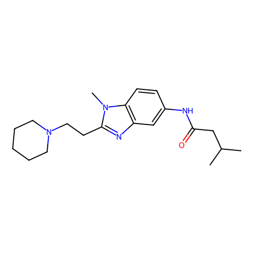 3-methyl-N-{1-methyl-2-[2-(piperidin-1-yl)ethyl]-1H-benzimidazol-5-yl}butanamide structure