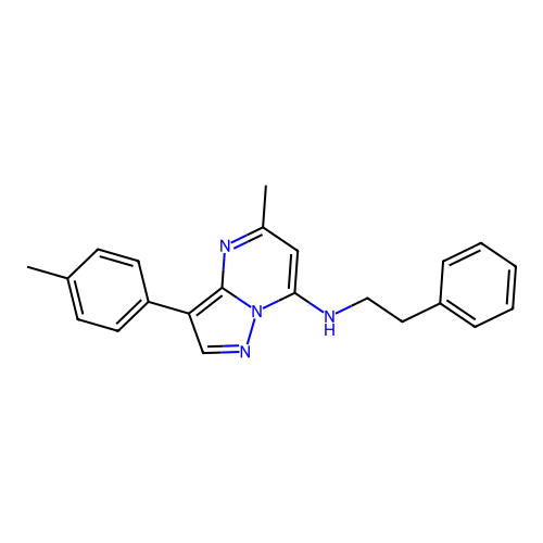 5-methyl-3-(4-methylphenyl)-N-(2-phenylethyl)pyrazolo[1,5-a]pyrimidin-7-amine structure