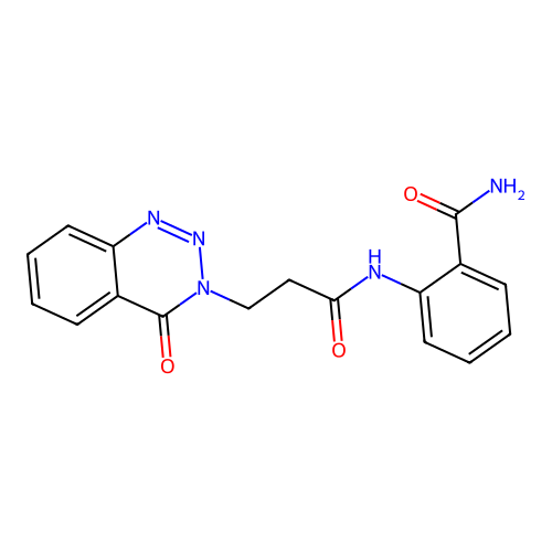 2-{[3-(4-oxo-1,2,3-benzotriazin-3(4H)-yl)propanoyl]amino}benzamide structure