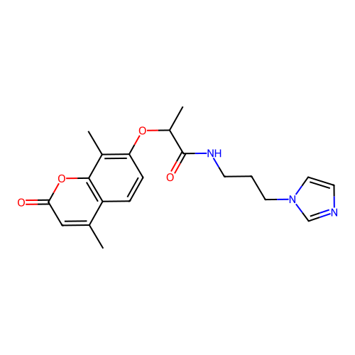 2-[(4,8-dimethyl-2-oxo-2H-chromen-7-yl)oxy]-N-[3-(1H-imidazol-1-yl)propyl]propanamide structure
