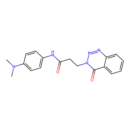 N-[4-(dimethylamino)phenyl]-3-(4-oxo-1,2,3-benzotriazin-3(4H)-yl)propanamide structure