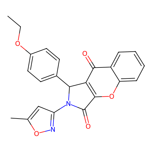 1-(4-ethoxyphenyl)-2-(5-methyl-1,2-oxazol-3-yl)-1H-chromeno[2,3-c]pyrrole-3,9-dione structure