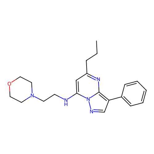 N-[2-(morpholin-4-yl)ethyl]-3-phenyl-5-propylpyrazolo[1,5-a]pyrimidin-7-amine structure