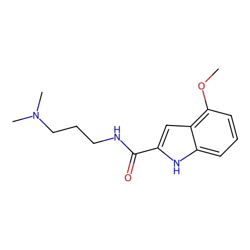 N-[3-(dimethylamino)propyl]-4-methoxy-1H-indole-2-carboxamide structure