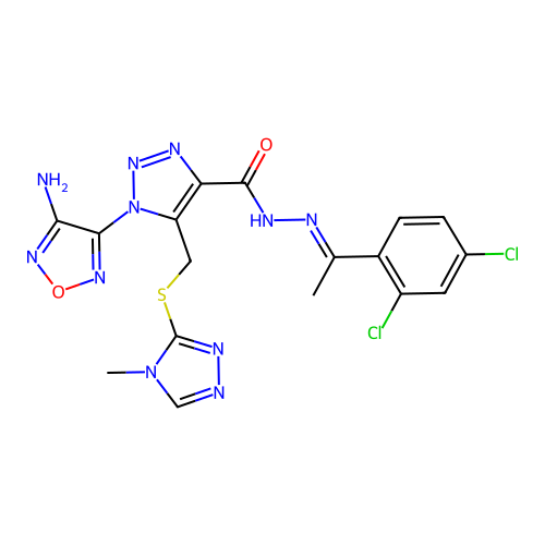 C17H15Cl2N11O2S structure
