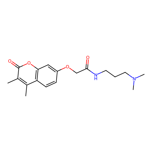 N-[3-(dimethylamino)propyl]-2-[(3,4-dimethyl-2-oxo-2H-chromen-7-yl)oxy]acetamide structure