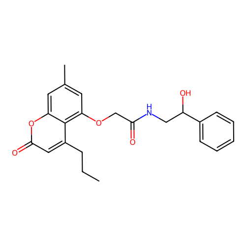 N-(2-hydroxy-2-phenylethyl)-2-((7-methyl-2-oxo-4-propyl-2H-chromen-5-yl)oxy)acetamide structure