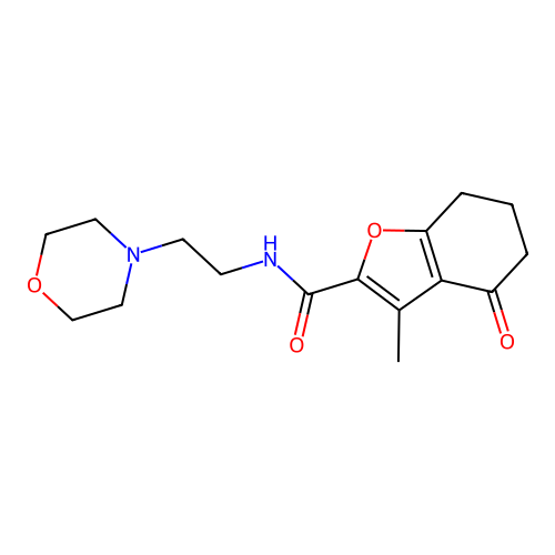 3-methyl-N-(2-morpholin-4-ylethyl)-4-oxo-6,7-dihydro-5H-1-benzofuran-2-carboxamide structure