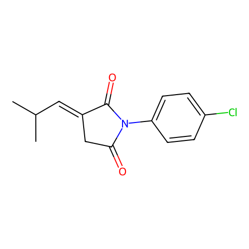 (3E)-1-(4-chlorophenyl)-3-(2-methylpropylidene)pyrrolidine-2,5-dione structure