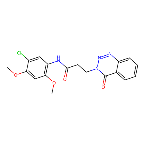 N-(5-chloro-2,4-dimethoxyphenyl)-3-(4-oxo-1,2,3-benzotriazin-3(4H)-yl)propanamide structure