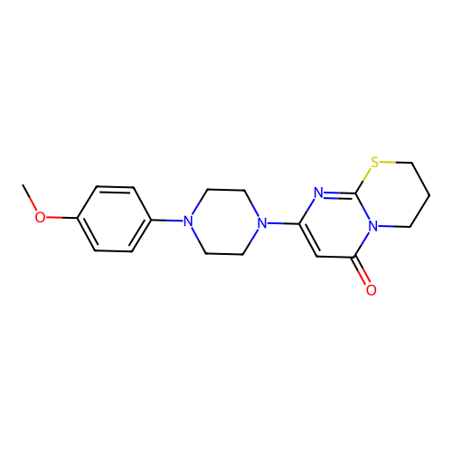8-(4-(4-methoxyphenyl)piperazin-1-yl)-3,4-dihydropyrimido[2,1-b][1,3]thiazin-6(2H)-one structure