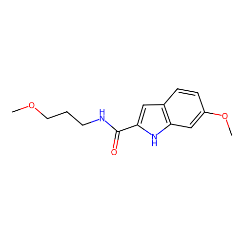 6-methoxy-N-(3-methoxypropyl)-1H-indole-2-carboxamide structure