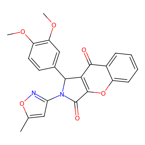 1-(3,4-dimethoxyphenyl)-2-(5-methyl-1,2-oxazol-3-yl)-1,2-dihydrochromeno[2,3-c]pyrrole-3,9-dione structure