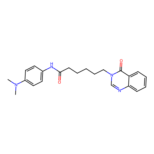N-[4-(dimethylamino)phenyl]-6-(4-oxoquinazolin-3(4H)-yl)hexanamide structure