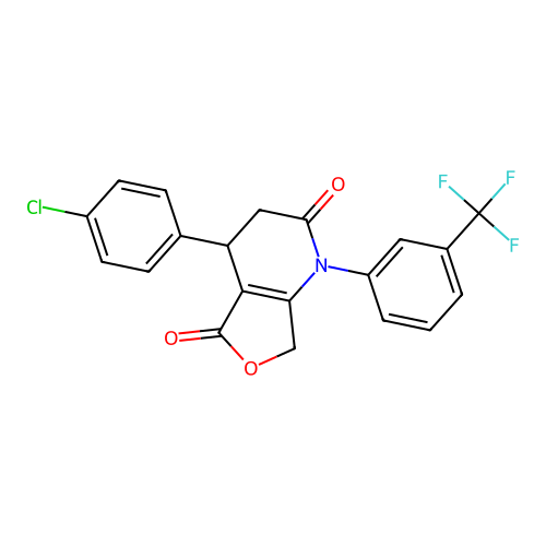 4-(4-chlorophenyl)-1-(3-(trifluoromethyl)phenyl)-3,4-dihydrofuro[3,4-b]pyridine-2,5(1H,7H)-dione structure