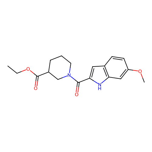 ethyl 1-(6-methoxy-1H-indole-2-carbonyl)piperidine-3-carboxylate structure