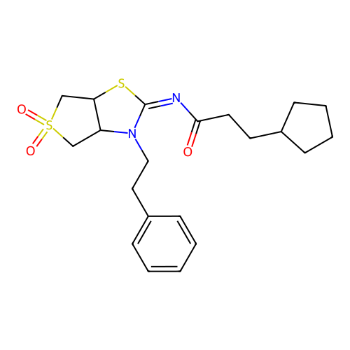 (Z)-3-cyclopentyl-N-(5,5-dioxido-3-phenethyltetrahydrothieno[3,4-d]thiazol-2(3H)-ylidene)propanamide structure