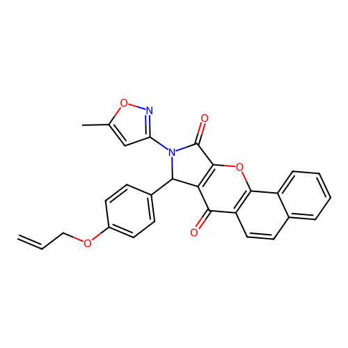 8-(4-(allyloxy)phenyl)-9-(5-methylisoxazol-3-yl)-8,9-dihydrobenzo[7,8]chromeno[2,3-c]pyrrole-7,10-dione structure