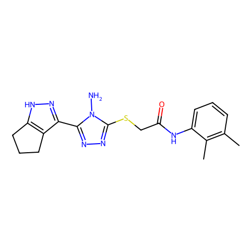 2-((4-amino-5-(1,4,5,6-tetrahydrocyclopenta[c]pyrazol-3-yl)-4H-1,2,4-triazol-3-yl)thio)-N-(2,3-dimethylphenyl)acetamide structure