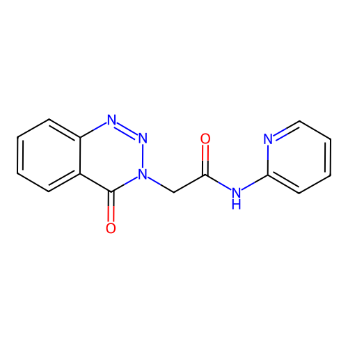 2-(4-oxo-1,2,3-benzotriazin-3(4H)-yl)-N-(pyridin-2-yl)acetamide structure