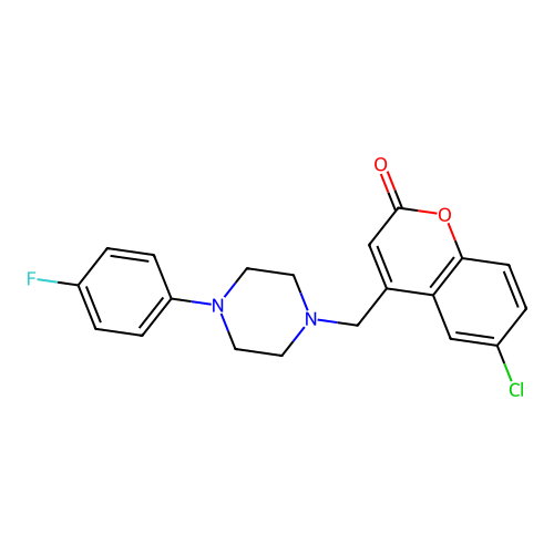 6-Chloro-4-[[4-(4-fluorophenyl)piperazin-1-yl]methyl]chromen-2-one structure
