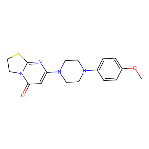 7-(4-(4-methoxyphenyl)piperazin-1-yl)-2H-thiazolo[3,2-a]pyrimidin-5(3H)-one structure