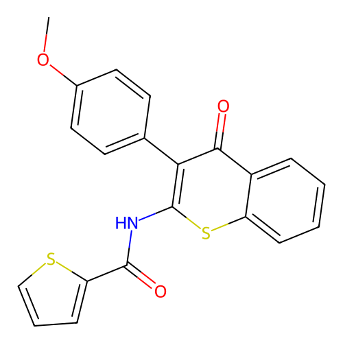 N-(3-(4-methoxyphenyl)-4-oxo-4H-thiochromen-2-yl)thiophene-2-carboxamide structure