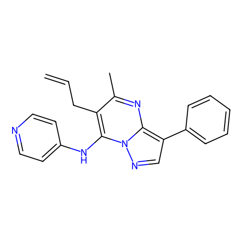 6-allyl-5-methyl-3-phenyl-N-(pyridin-4-yl)pyrazolo[1,5-a]pyrimidin-7-amine structure