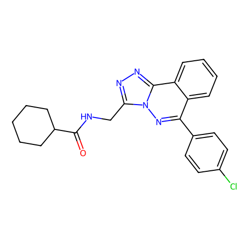 N-{[6-(4-chlorophenyl)[1,2,4]triazolo[3,4-a]phthalazin-3-yl]methyl}cyclohexanecarboxamide structure