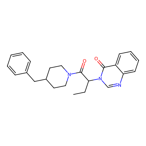 3-(1-(4-benzylpiperidin-1-yl)-1-oxobutan-2-yl)quinazolin-4(3H)-one structure