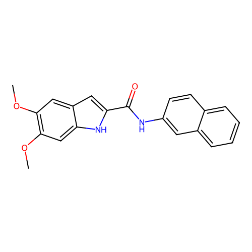 5,6-dimethoxy-N-(naphthalen-2-yl)-1H-indole-2-carboxamide structure