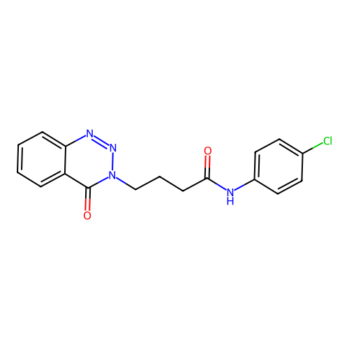 N-(4-chlorophenyl)-4-(4-oxo-1,2,3-benzotriazin-3(4H)-yl)butanamide structure