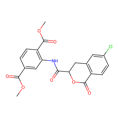 dimethyl 2-(6-chloro-1-oxoisochroman-3-carboxamido)terephthalate structure