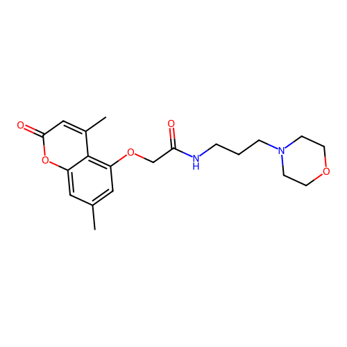 2-(4,7-dimethyl-2-oxochromen-5-yl)oxy-N-(3-morpholin-4-ylpropyl)acetamide structure