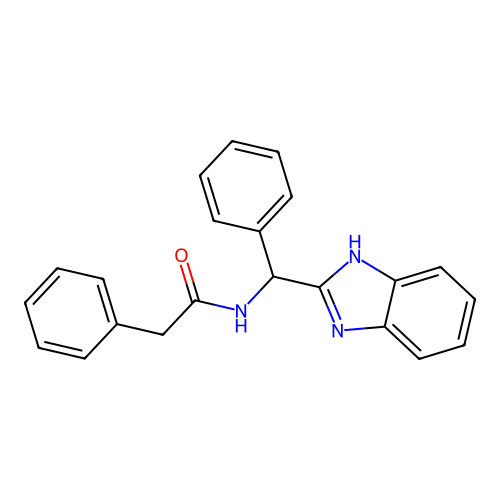 N-[1H-benzimidazol-2-yl(phenyl)methyl]-2-phenylacetamide structure