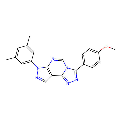 4-[7-(3,5-dimethylphenyl)-7H-pyrazolo[4,3-e][1,2,4]triazolo[4,3-c]pyrimidin-3-yl]phenyl methyl ether structure