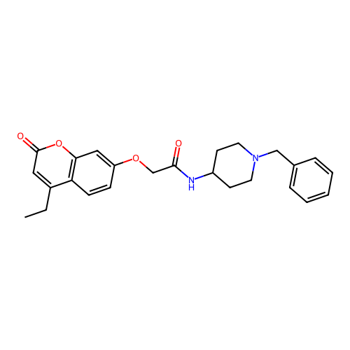 N-(1-benzylpiperidin-4-yl)-2-((4-ethyl-2-oxo-2H-chromen-7-yl)oxy)acetamide structure