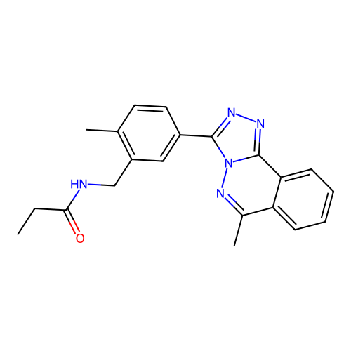 N-[2-methyl-5-(6-methyl[1,2,4]triazolo[3,4-a]phthalazin-3-yl)benzyl]propanamide structure