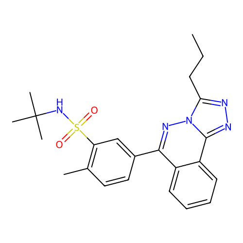 N-tert-butyl-2-methyl-5-(3-propyl[1,2,4]triazolo[3,4-a]phthalazin-6-yl)benzenesulfonamide structure