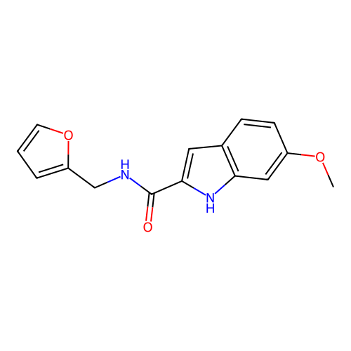 N-(furan-2-ylmethyl)-6-methoxy-1H-indole-2-carboxamide structure